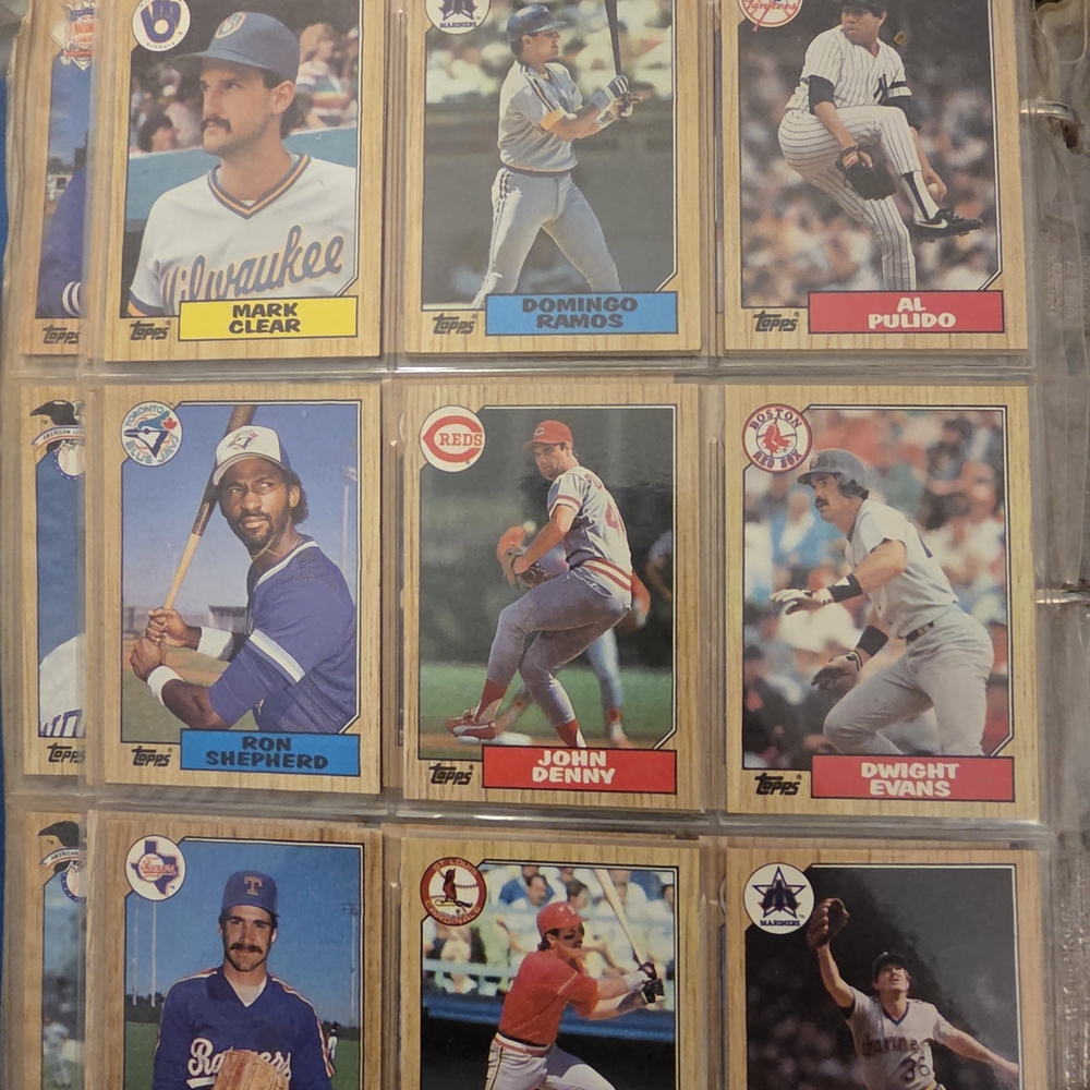 Topps Baseball Card Set with Blue and Red Accents